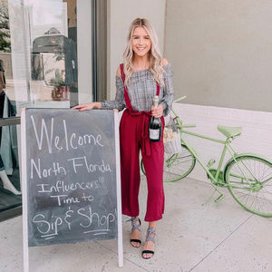 Wide Leg Cropped Overall Pant